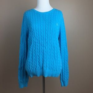 Lauren Ralph Lauren Blue Cable Knit Sweater